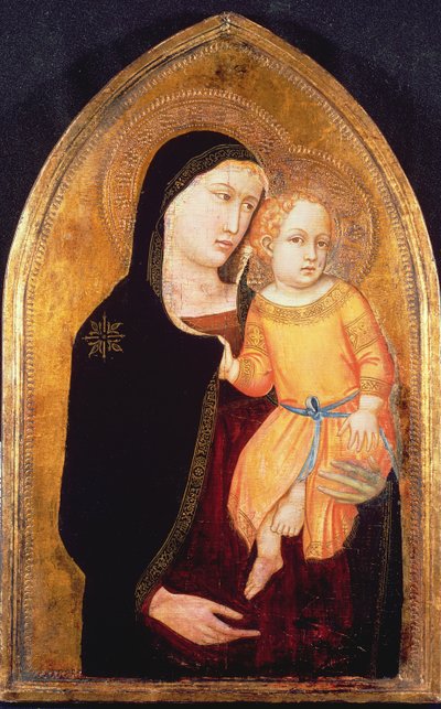 Madonna en kind door Master of the Virgin of Mercy